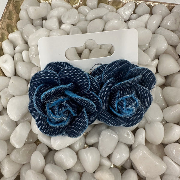 Denim Rose Earring