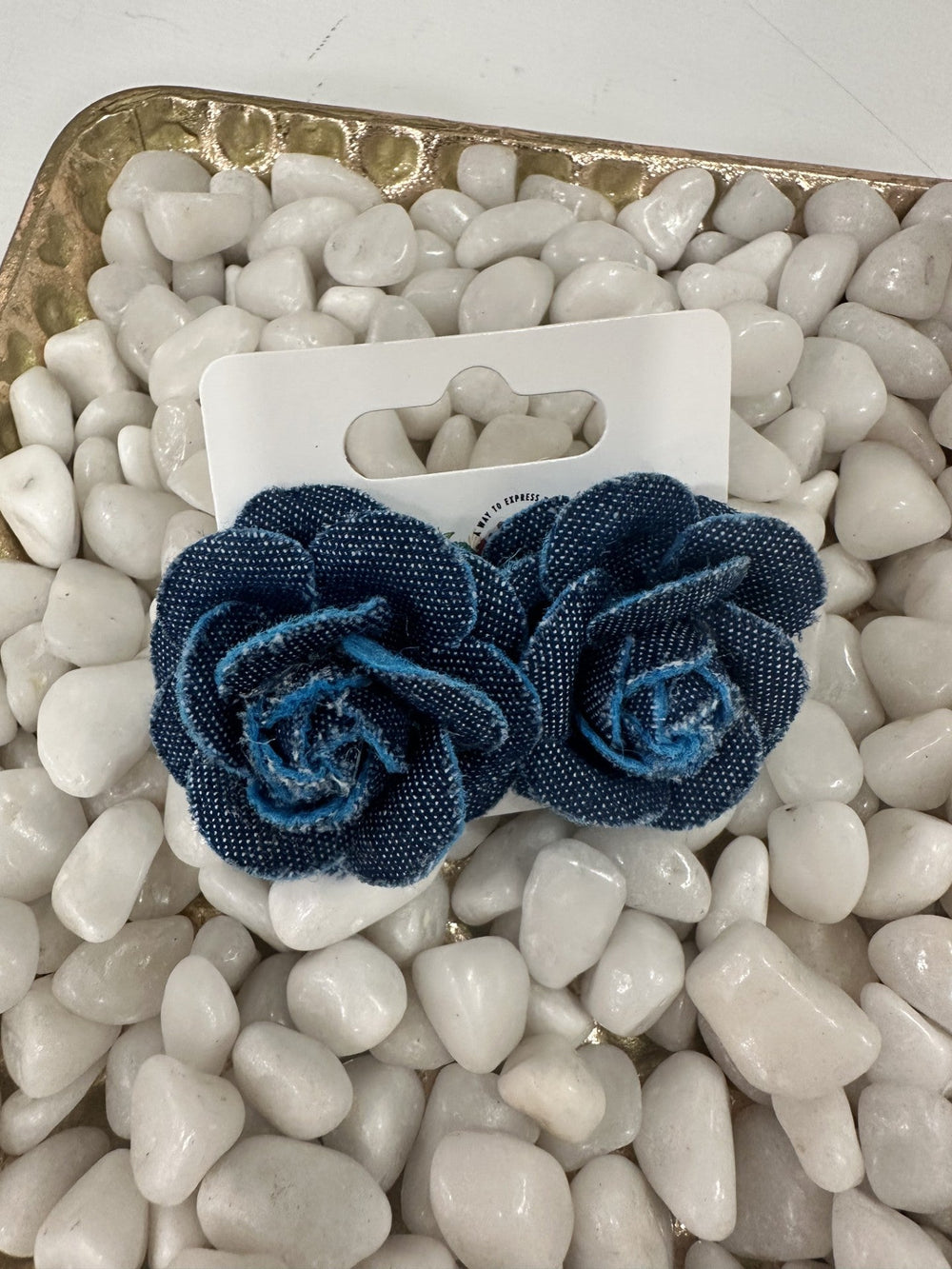 Denim Rose Earring