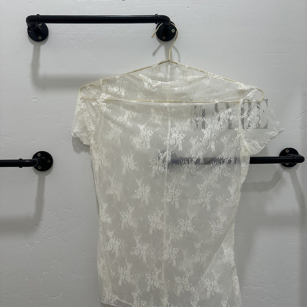 Floral Mesh Top (Cream)