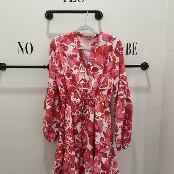 Flower Drawstring  Dress