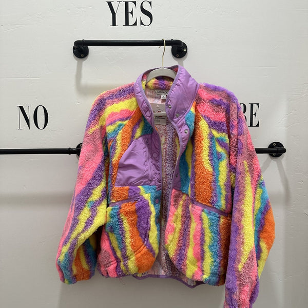 Fuzzy Colorful Fleece Jacket