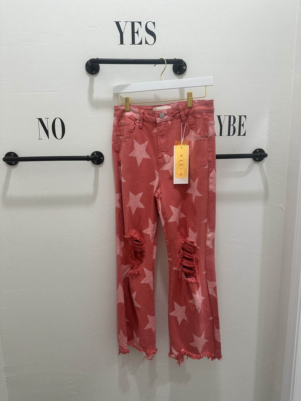 High-Rise Peach Star Jean
