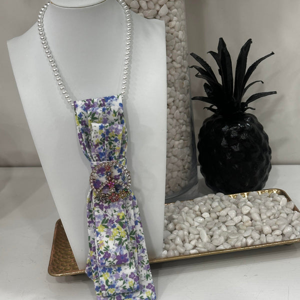 Lavendar Peace Tie Necklace