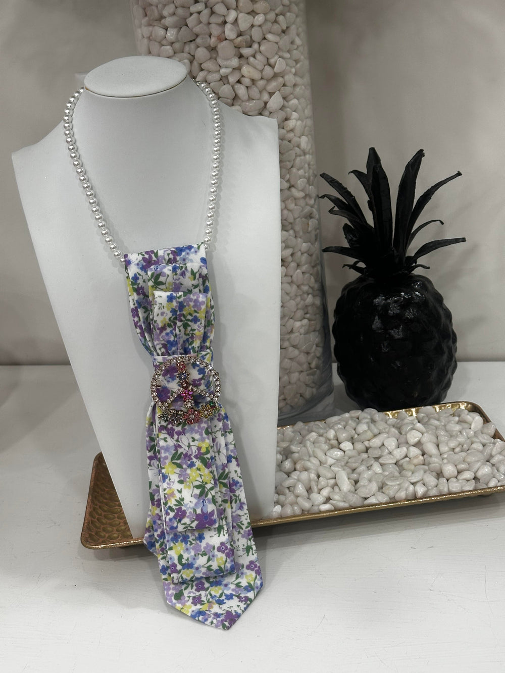 Lavendar Peace Tie Necklace