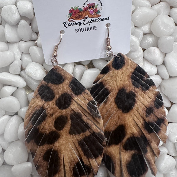 Leopard Feather Earring