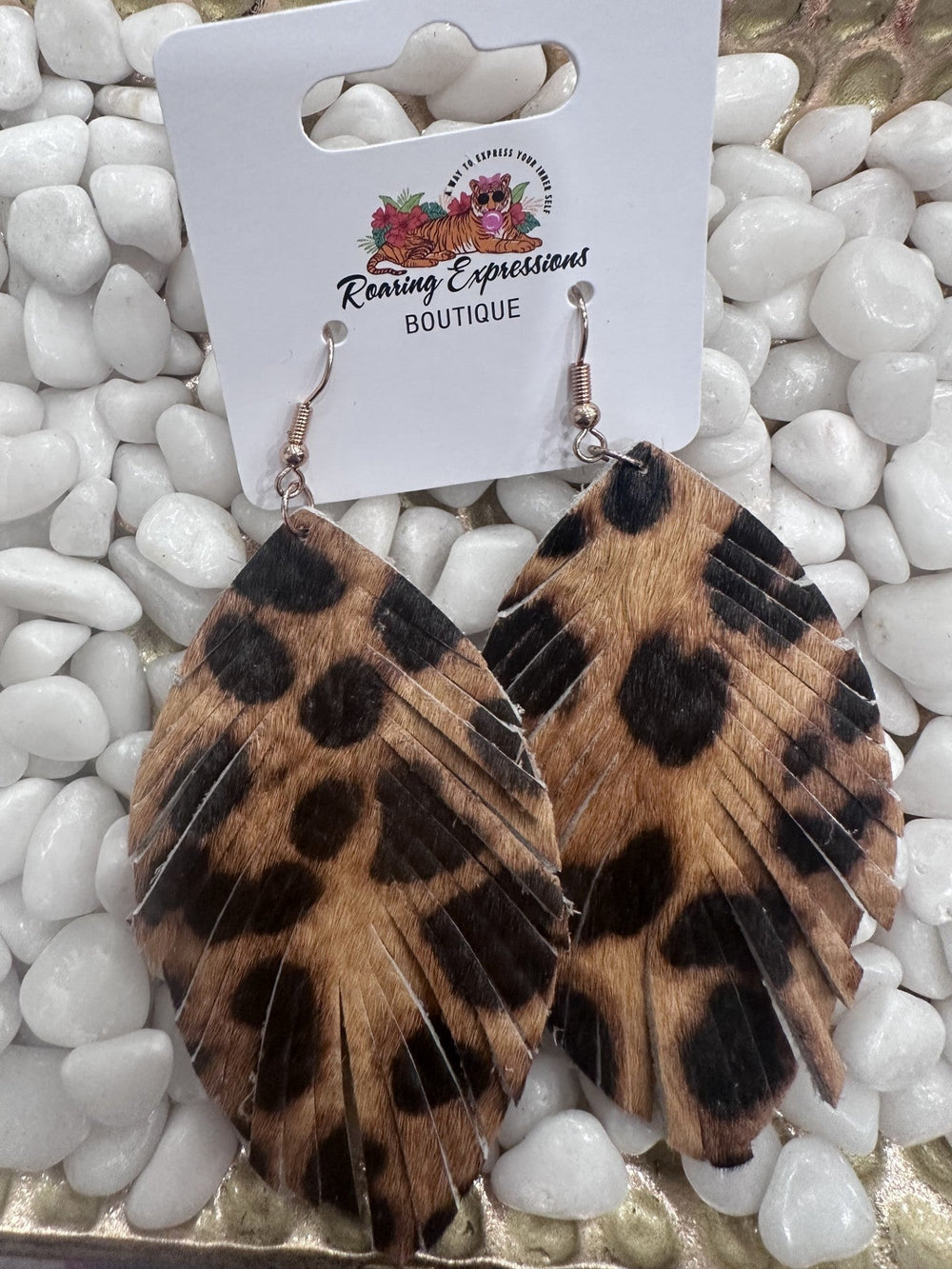 Leopard Feather Earring