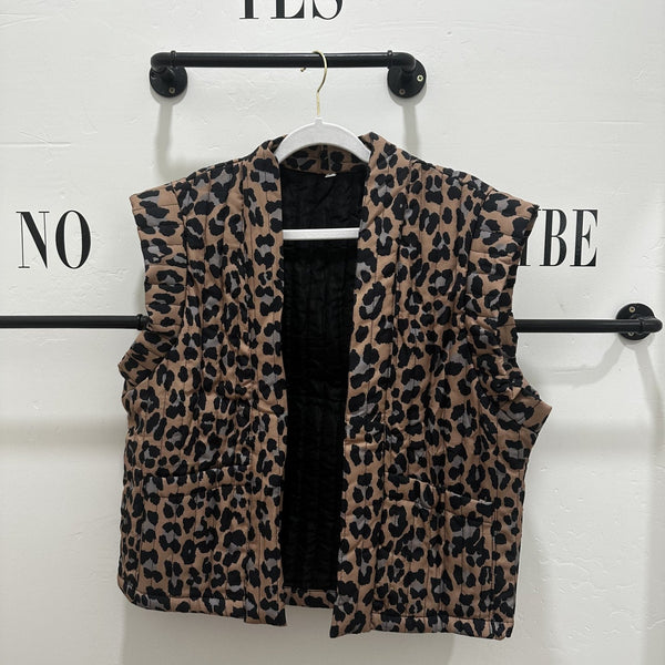 Leopard Quilted Vest