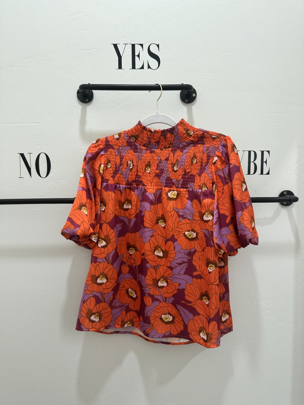 Orange/Purple Flower Top