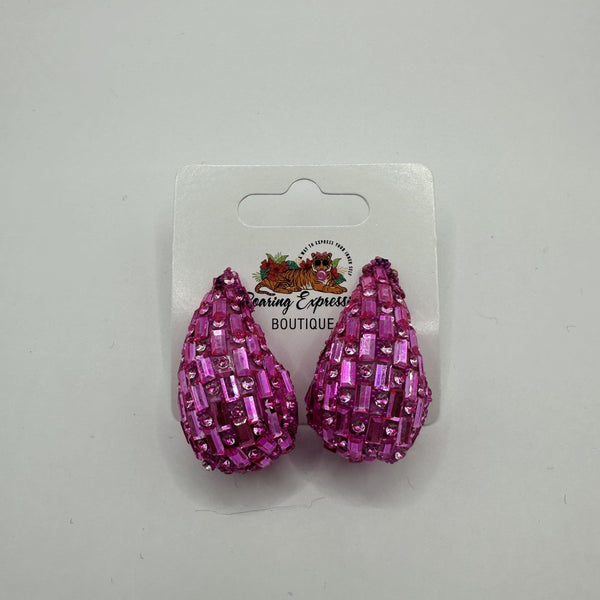 Pink Teardrop Earring
