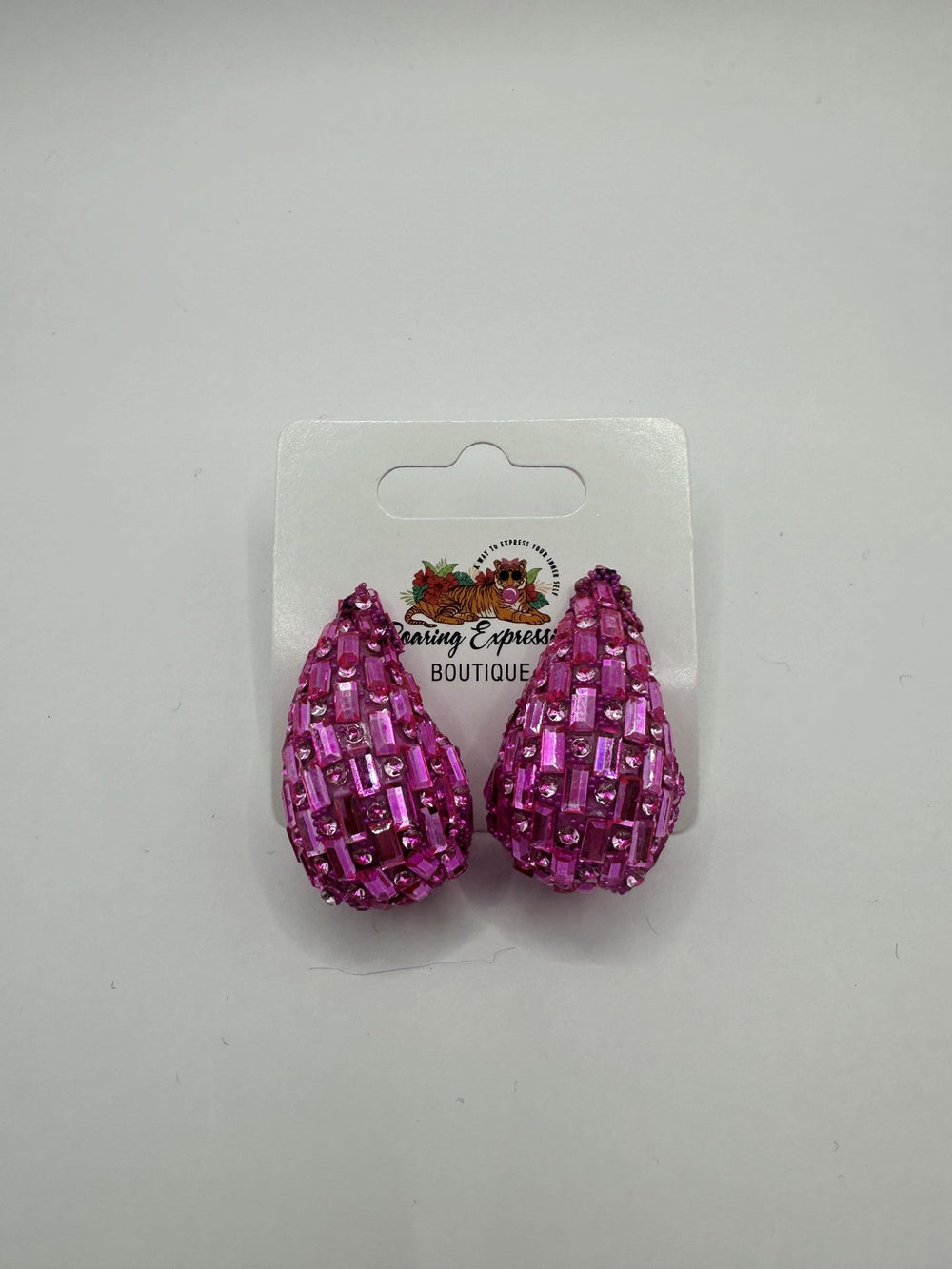 Pink Teardrop Earring
