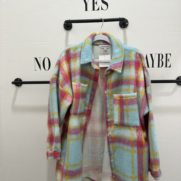 Plaid Pink Shirt Shacket