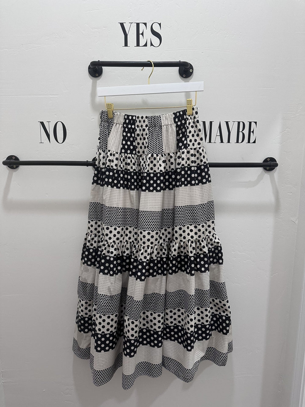 Polka Dot Tiered Maxi Flowy Skirt