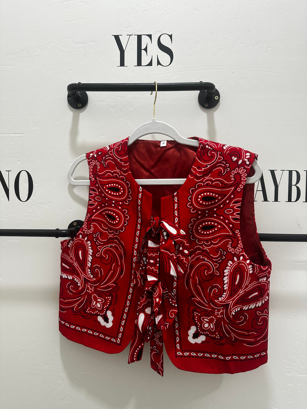 Red Paisley Tie Vest
