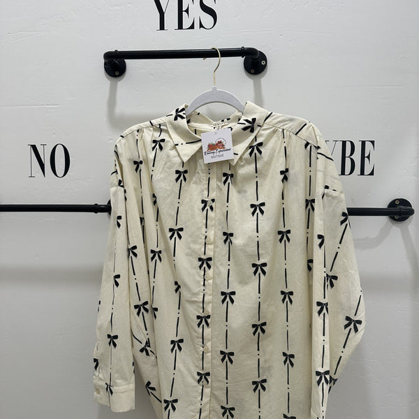 Ribbon Bow Button Down