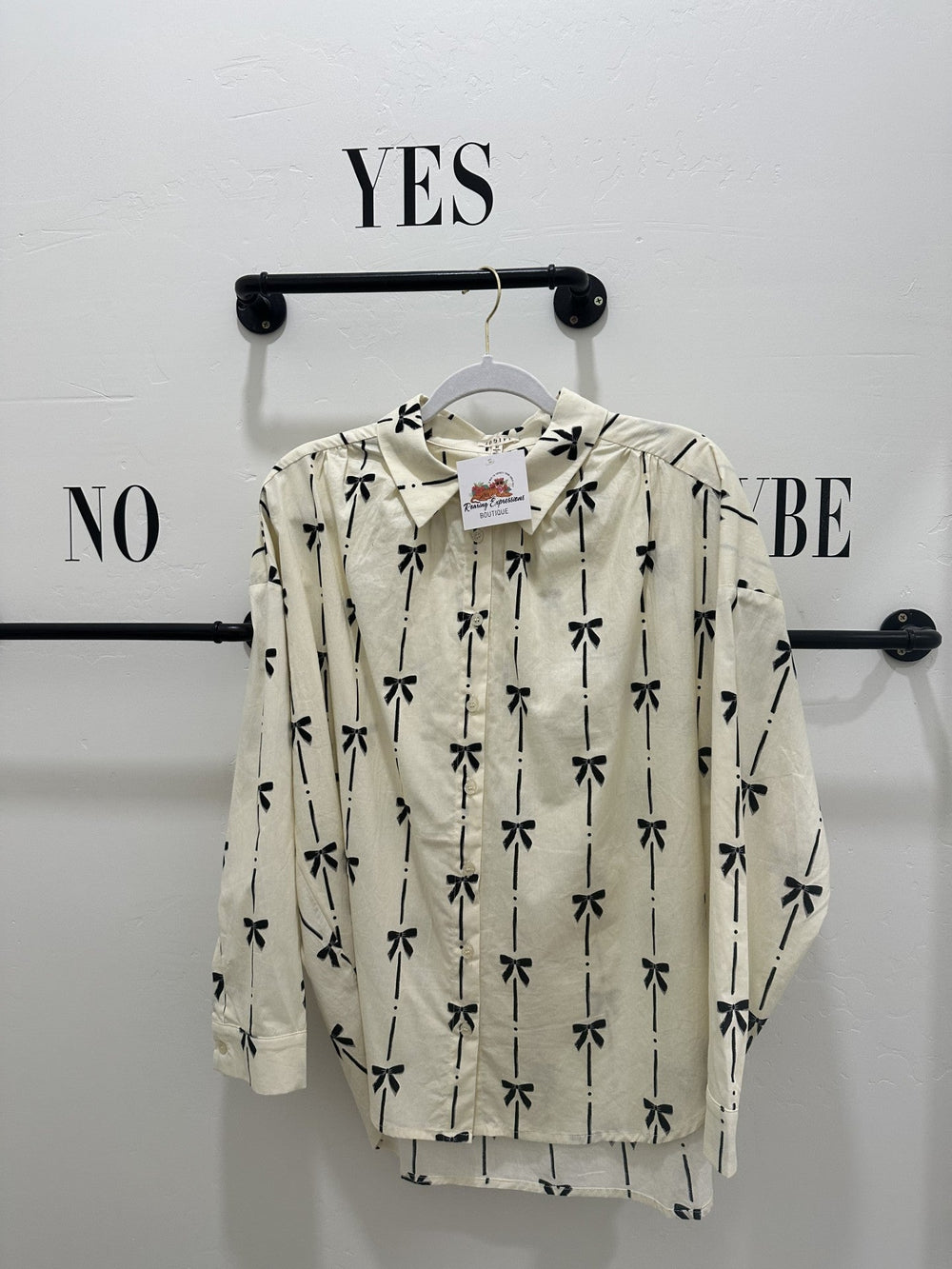 Ribbon Bow Button Down