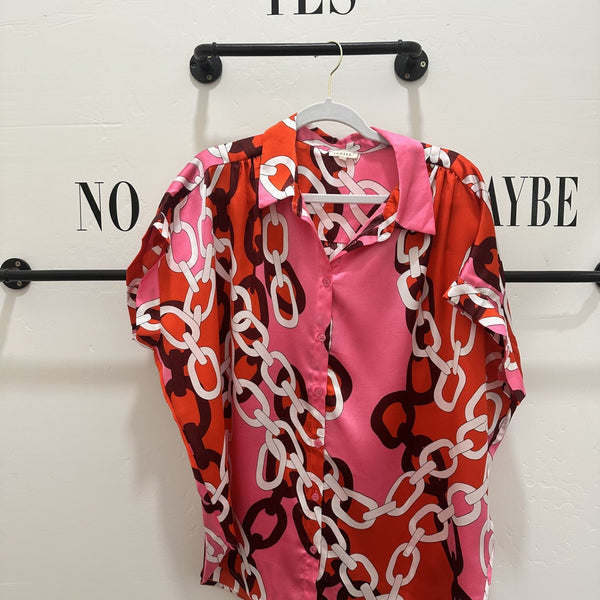 Satin Chains Print Blouse