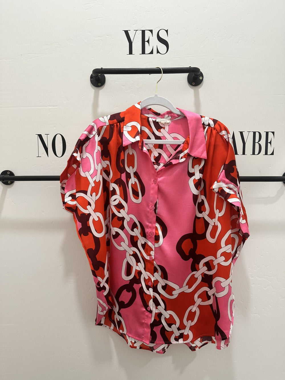 Satin Chains Print Blouse