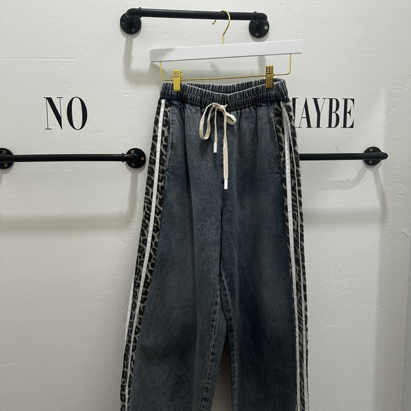 Side Leopard Wide Leg