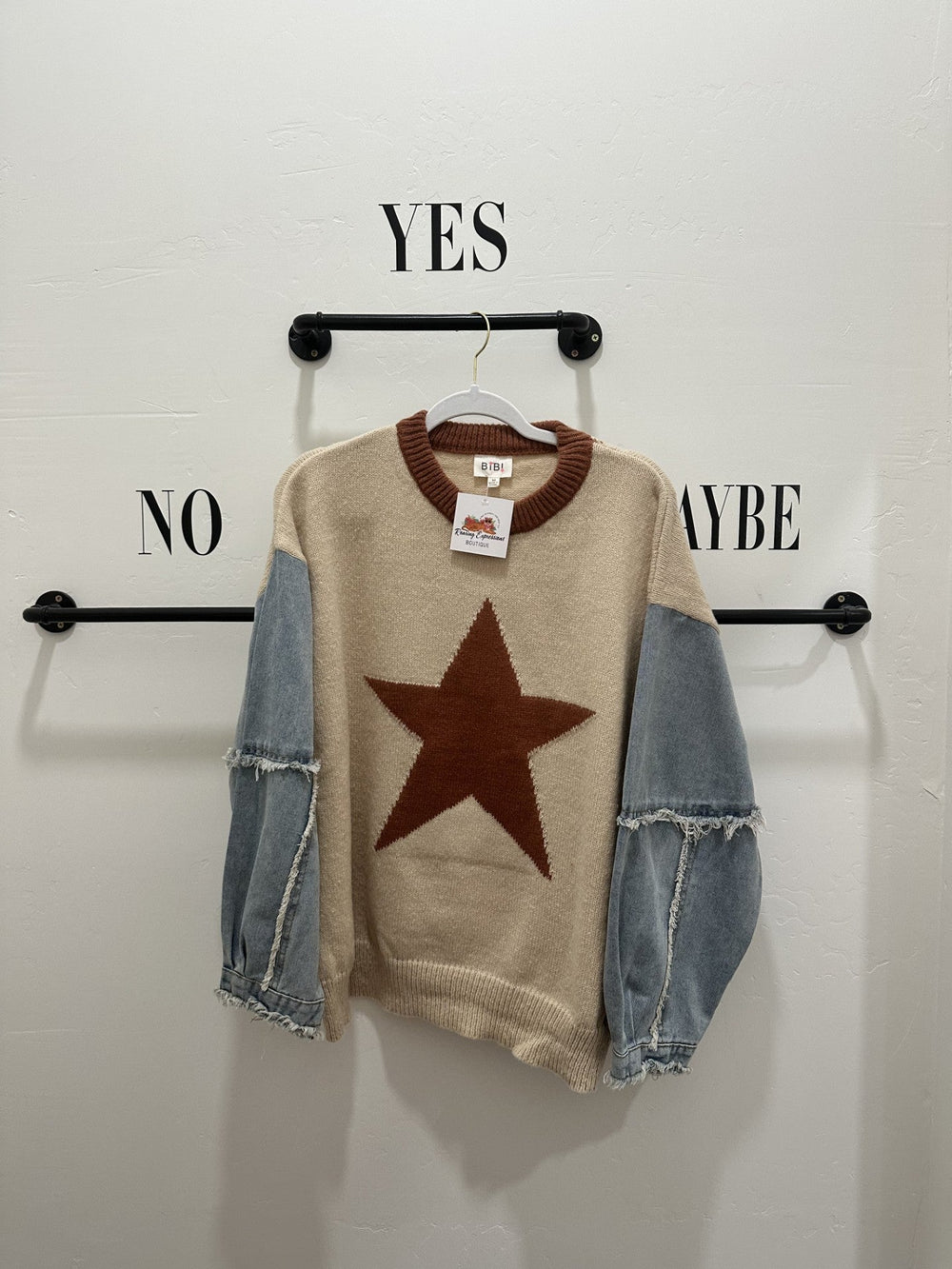 Star Denim Sweater