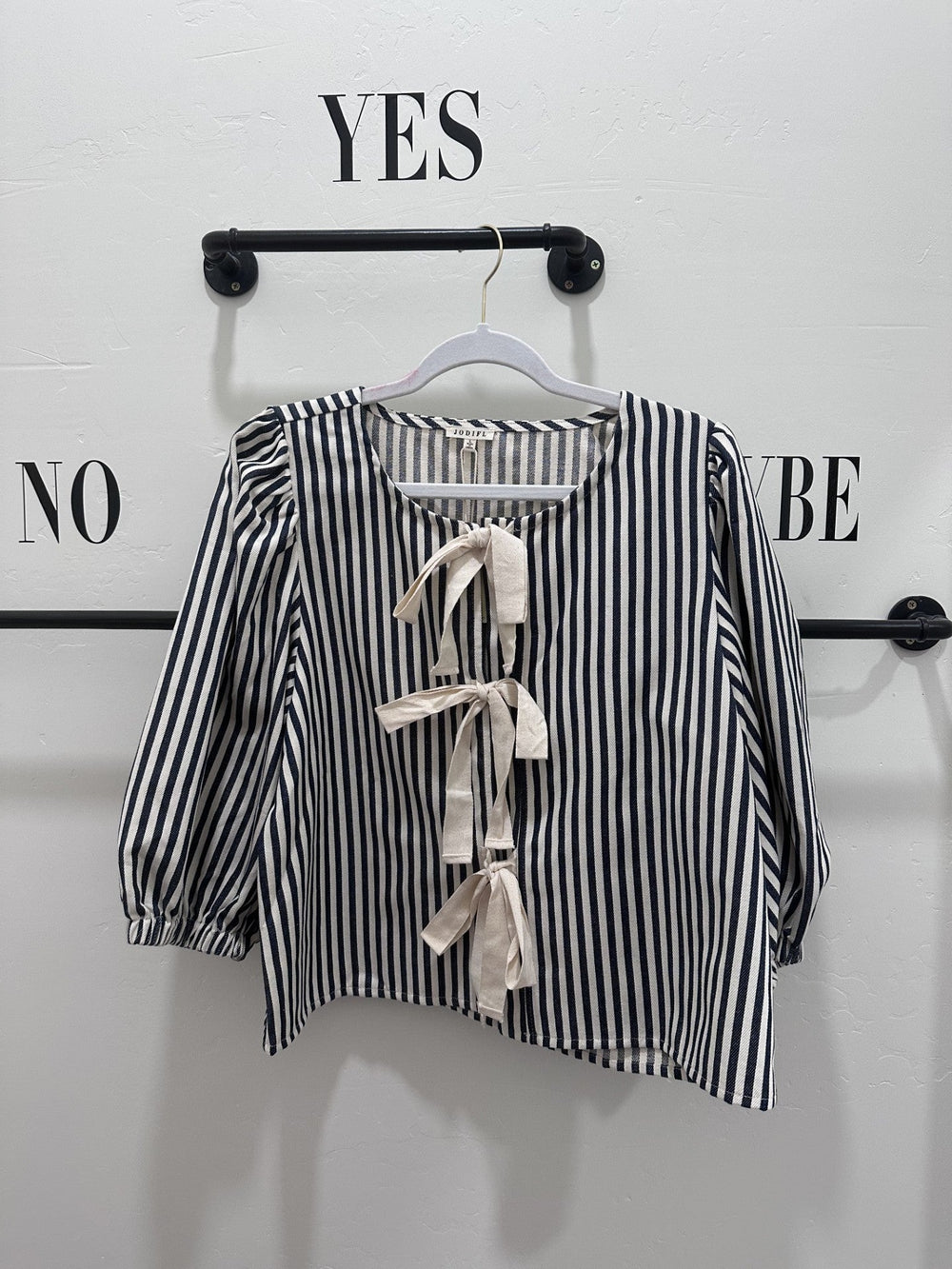 Strip Bow Blouse