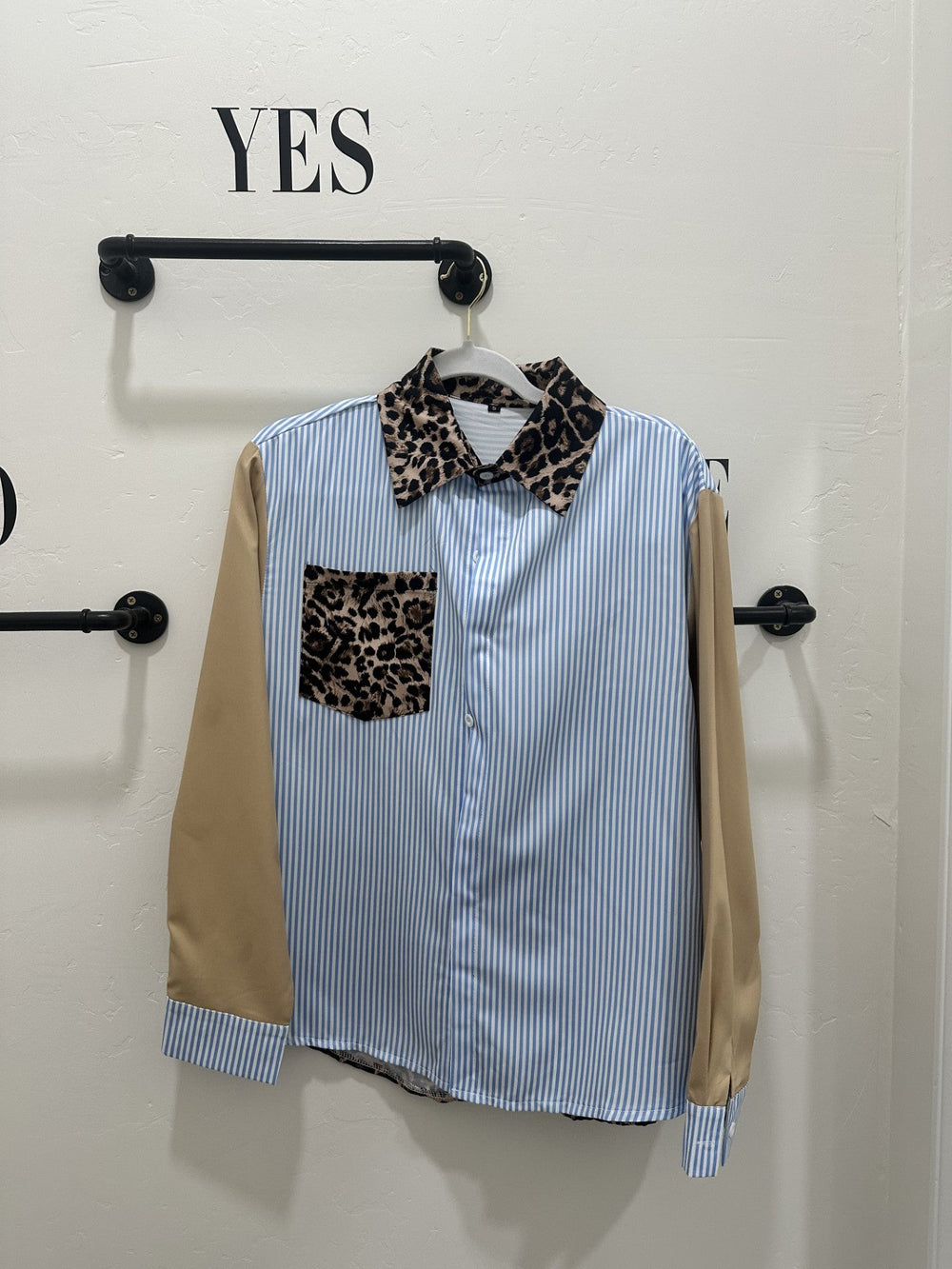 Striped Animal Print Shirt