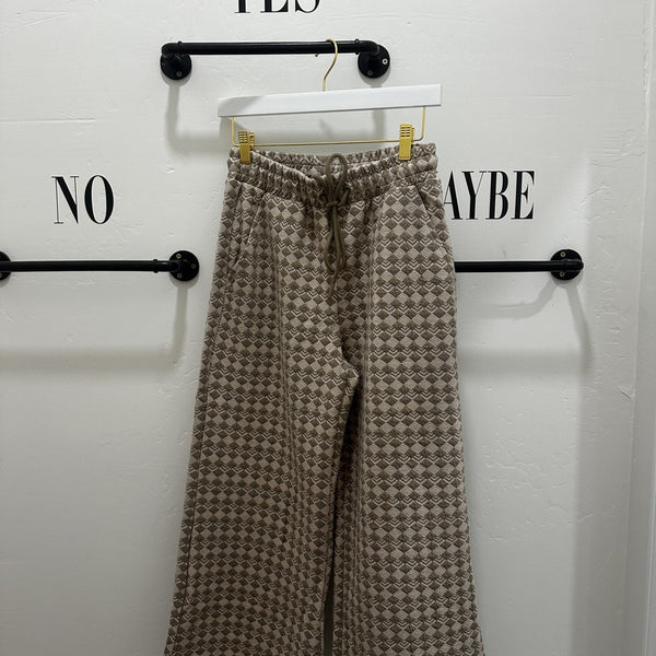 Textured Cropped Pants (Taupe)