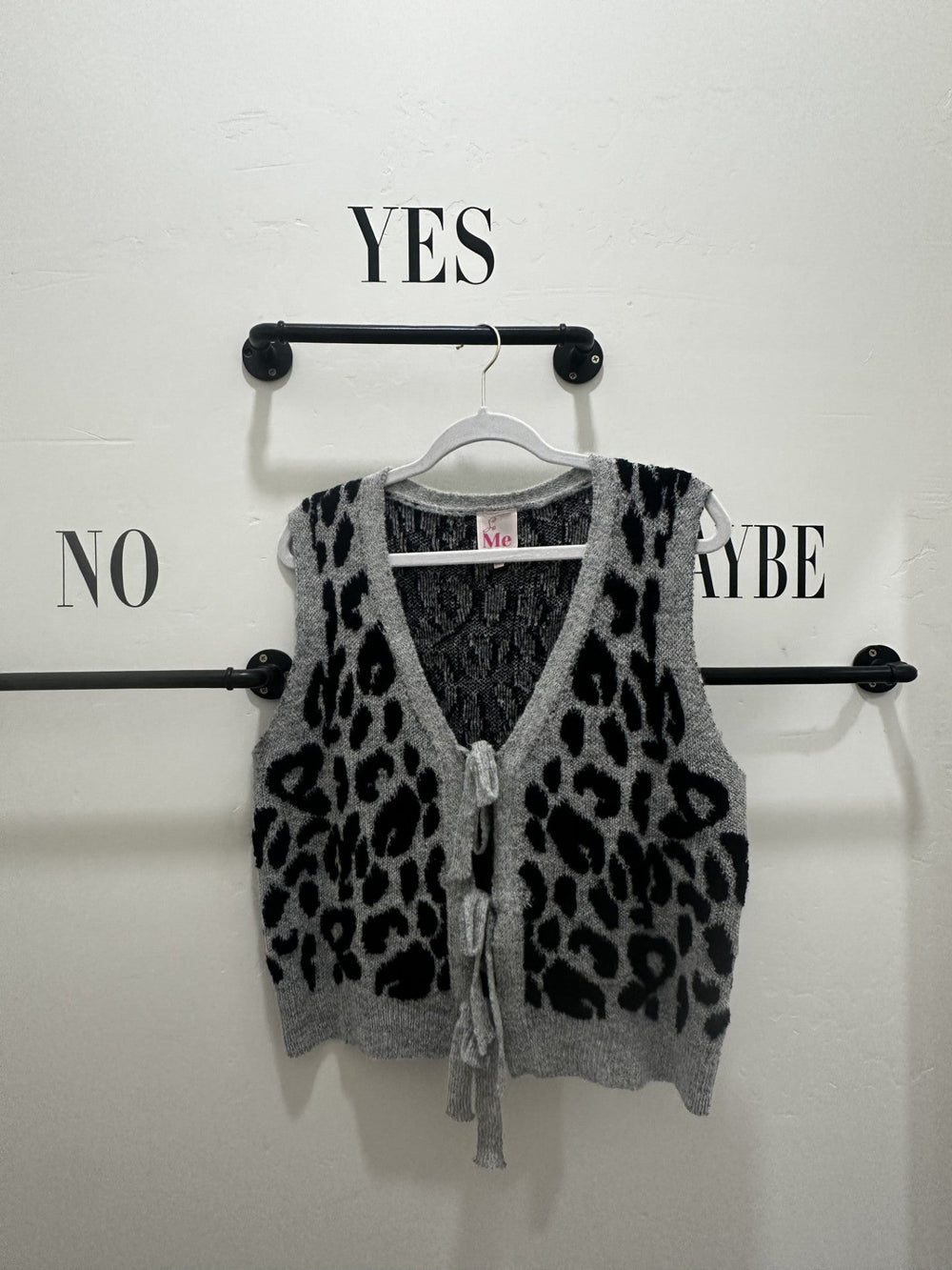 Tie Front Leopard Vest