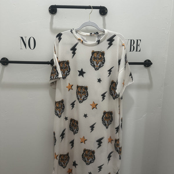 Tiger Print Midi Dress