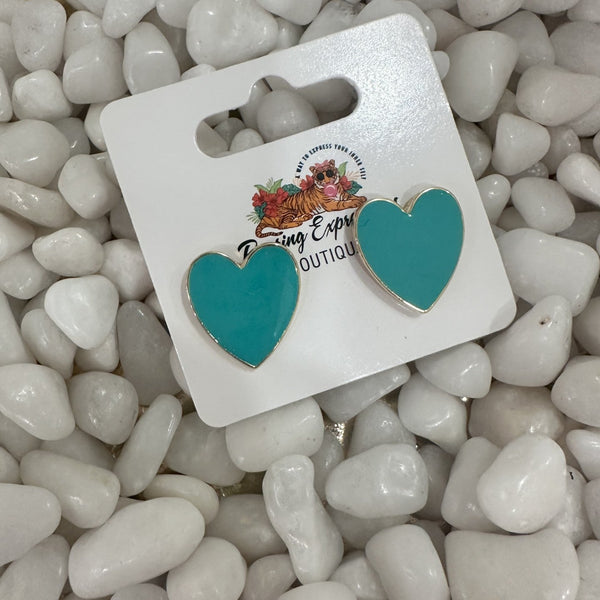Turquoise Heart Earring
